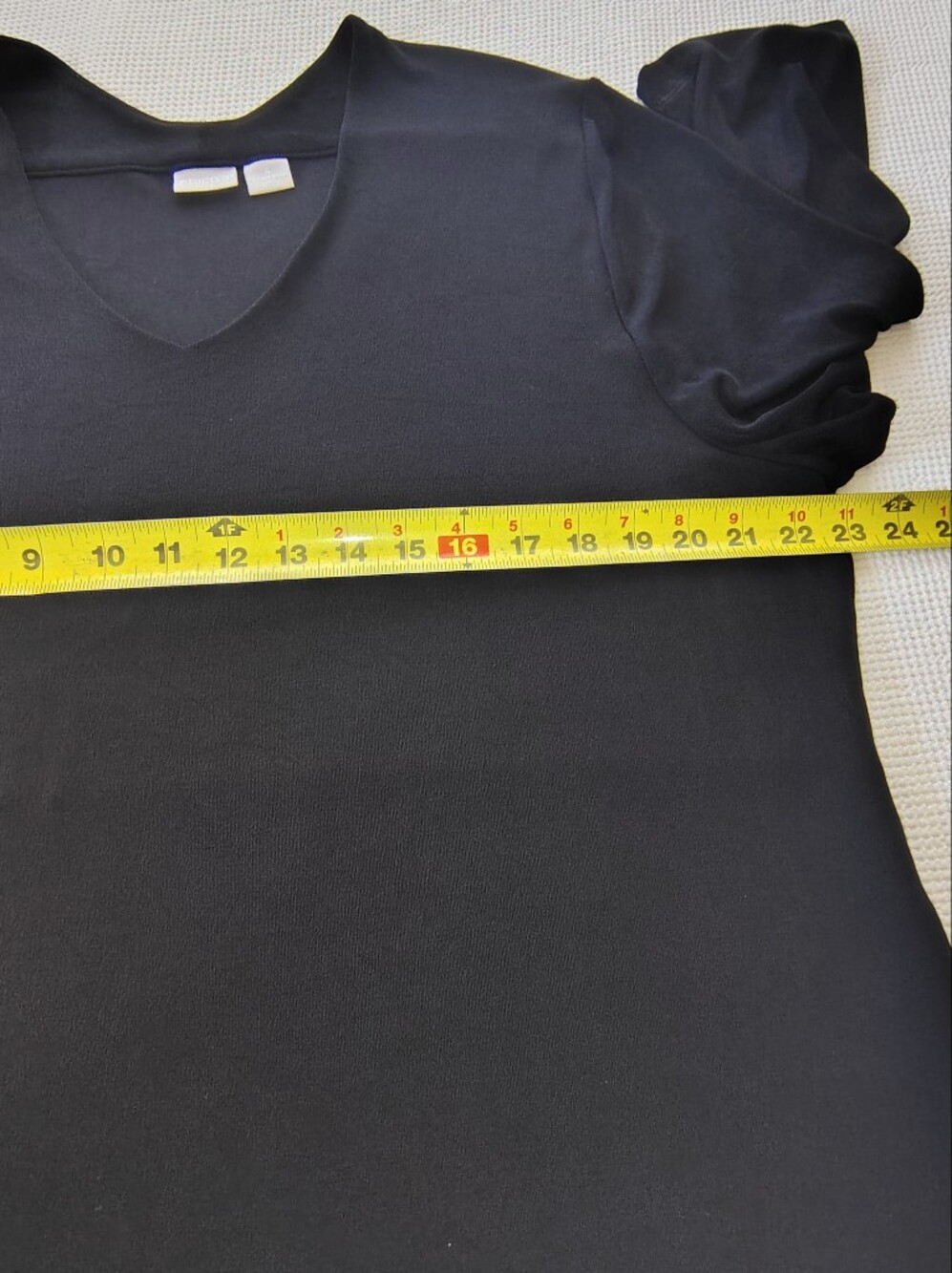 Chico's Black V-Neck Long Sleeve Tunic Top Size 4 (20 - 22) - Picture 5 of 10